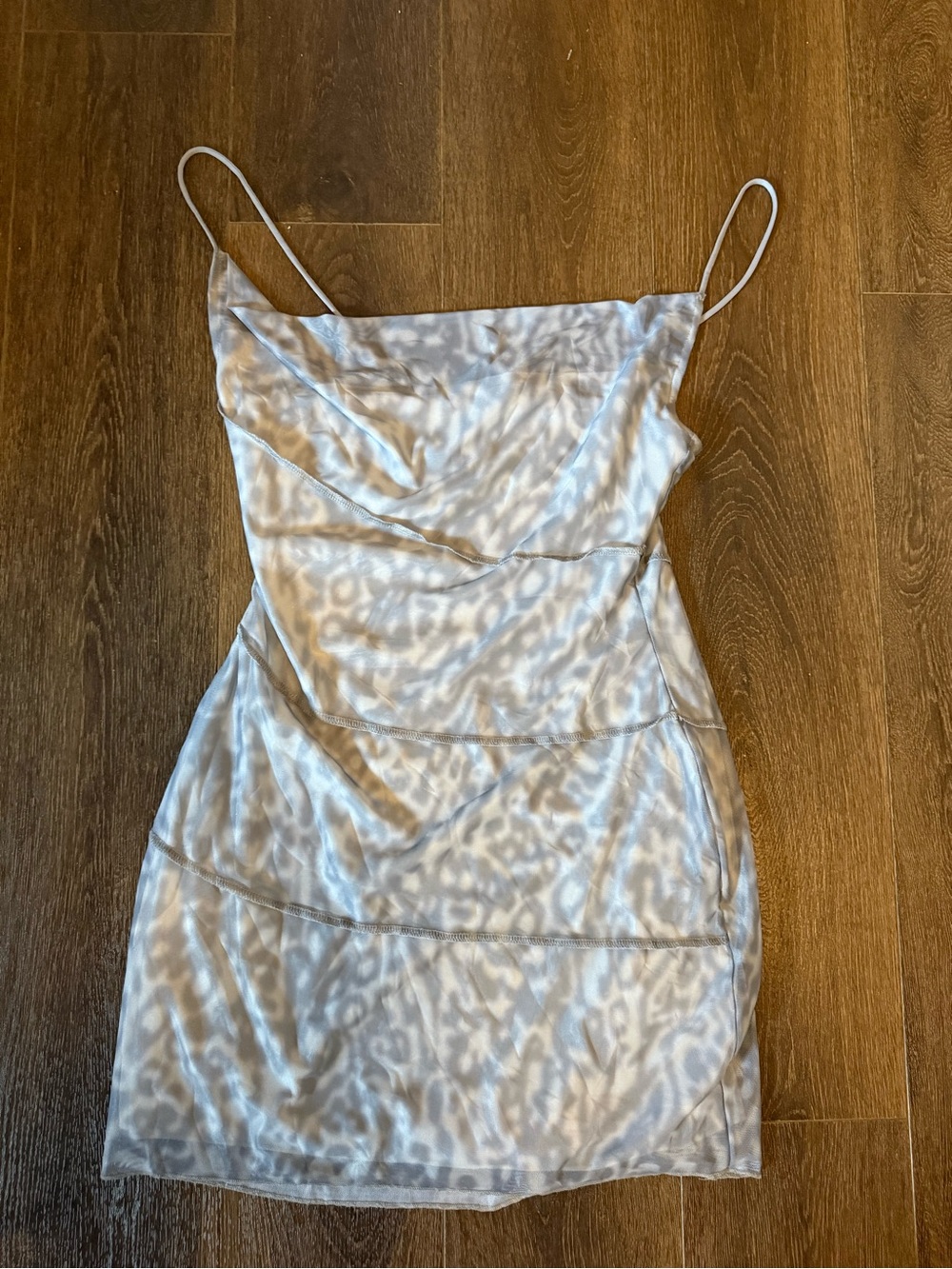 MOTEL Leopard Print Slip Dress - Light Gray